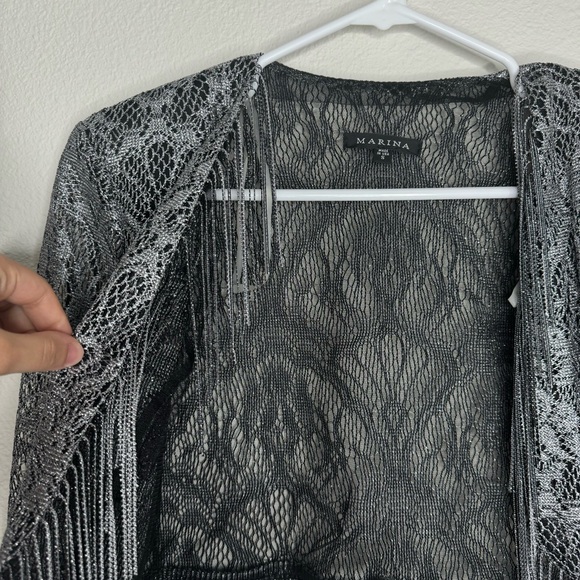 Cropped metallic fringe lace jacket - Picture 3 of 4
